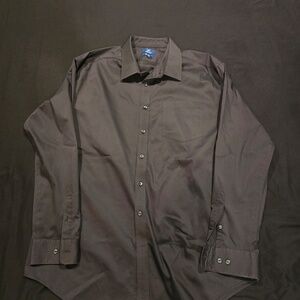 George Black Button Up Dress Shirt Slim Fit 2XL 50-52